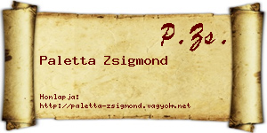 Paletta Zsigmond névjegykártya